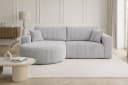 Kaiser Möbel Ecksofa ROUND ONE mit Schlaffunktion und Bettkasten Grau Cord Bild 2