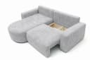 Kaiser Möbel Ecksofa ROUND ONE mit Schlaffunktion und Bettkasten Grau Cord Bild 4