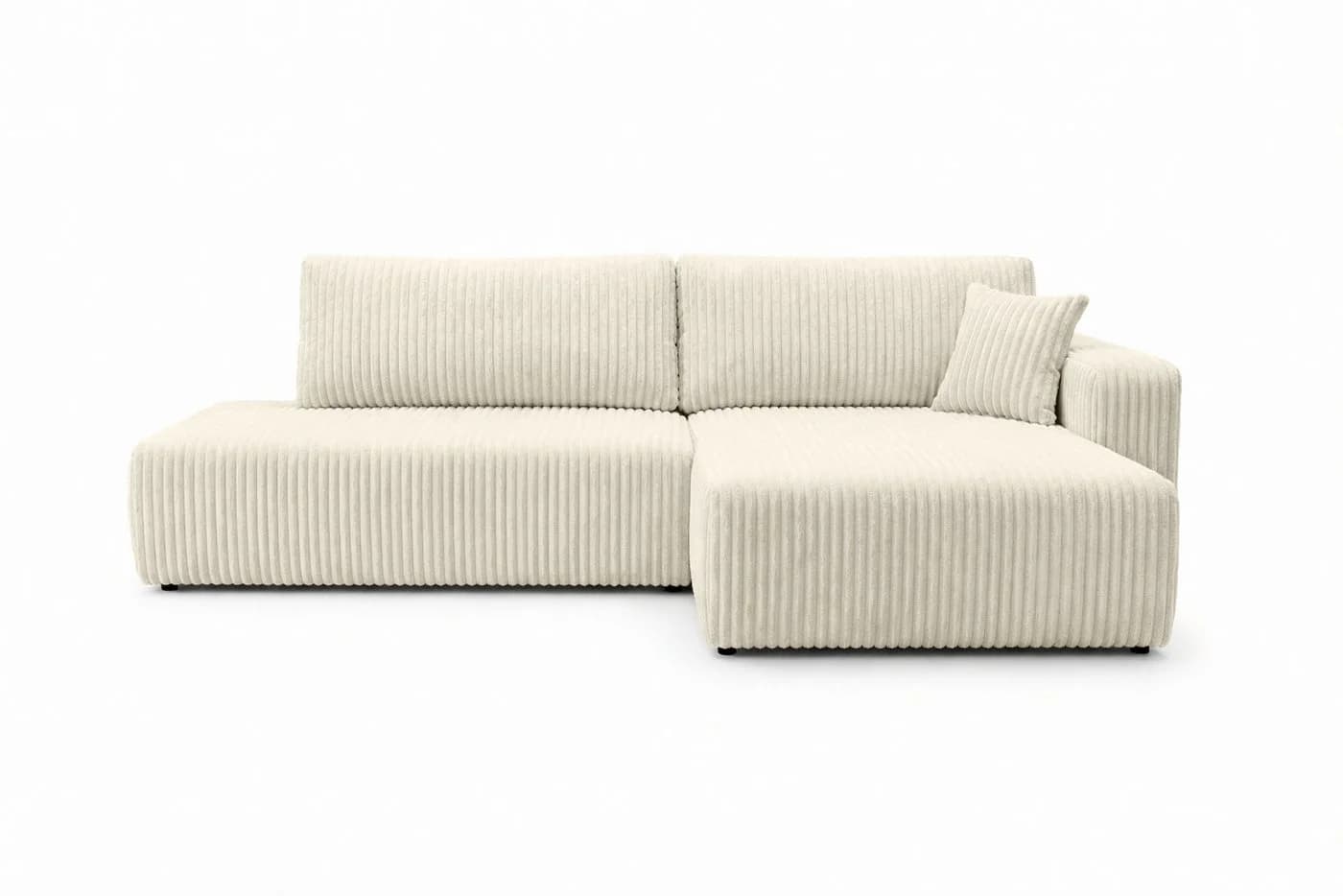 Kaiser Möbel Ecksofa OPEN XL mit Schlaffunktion und Bettkasten Beige Cordstoff