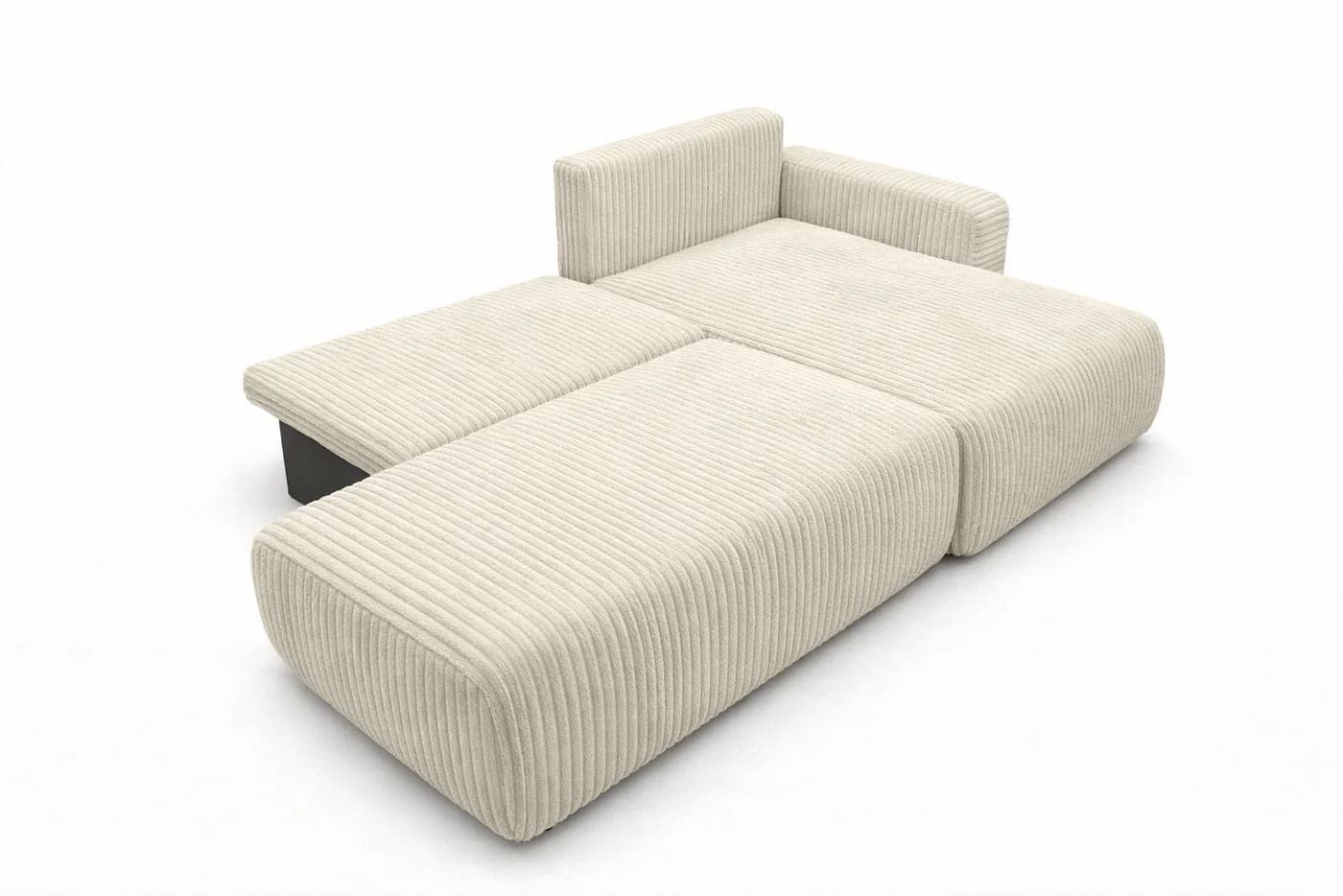 Kaiser Möbel Ecksofa OPEN XL mit Schlaffunktion und Bettkasten Beige Cordstoff - Bild 5