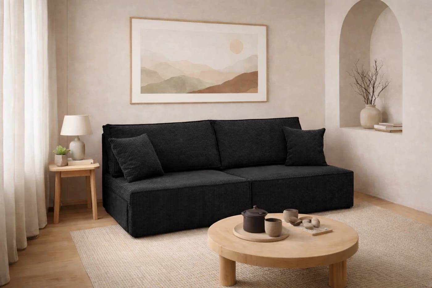 Kaiser Möbel Schlafsofa BEST MINI mit Bettkasten und Schlaffunktion Schwarz - Bild 2