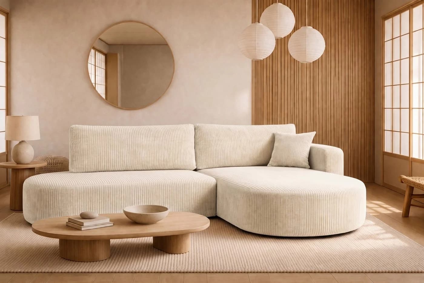 Kaiser Ecksofa mit Schlaffunktion & Bettkasten Cordstoff ROUND ONE OPEN XL - Bild 2