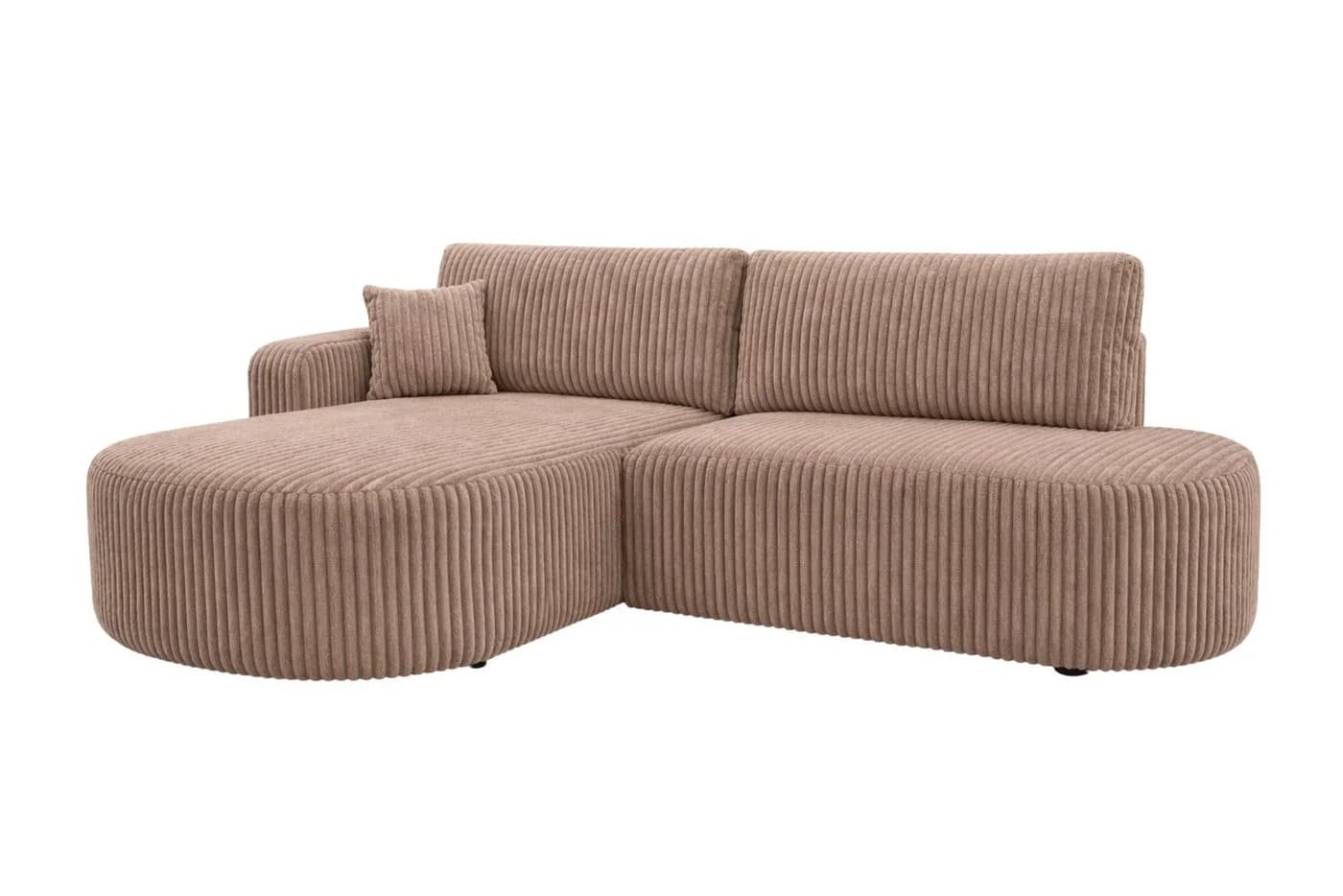 Kaiser Möbel Ecksofa mit Schlaffunktion und Bettkasten, Cordstoff Tilia, Braun - Bild 3