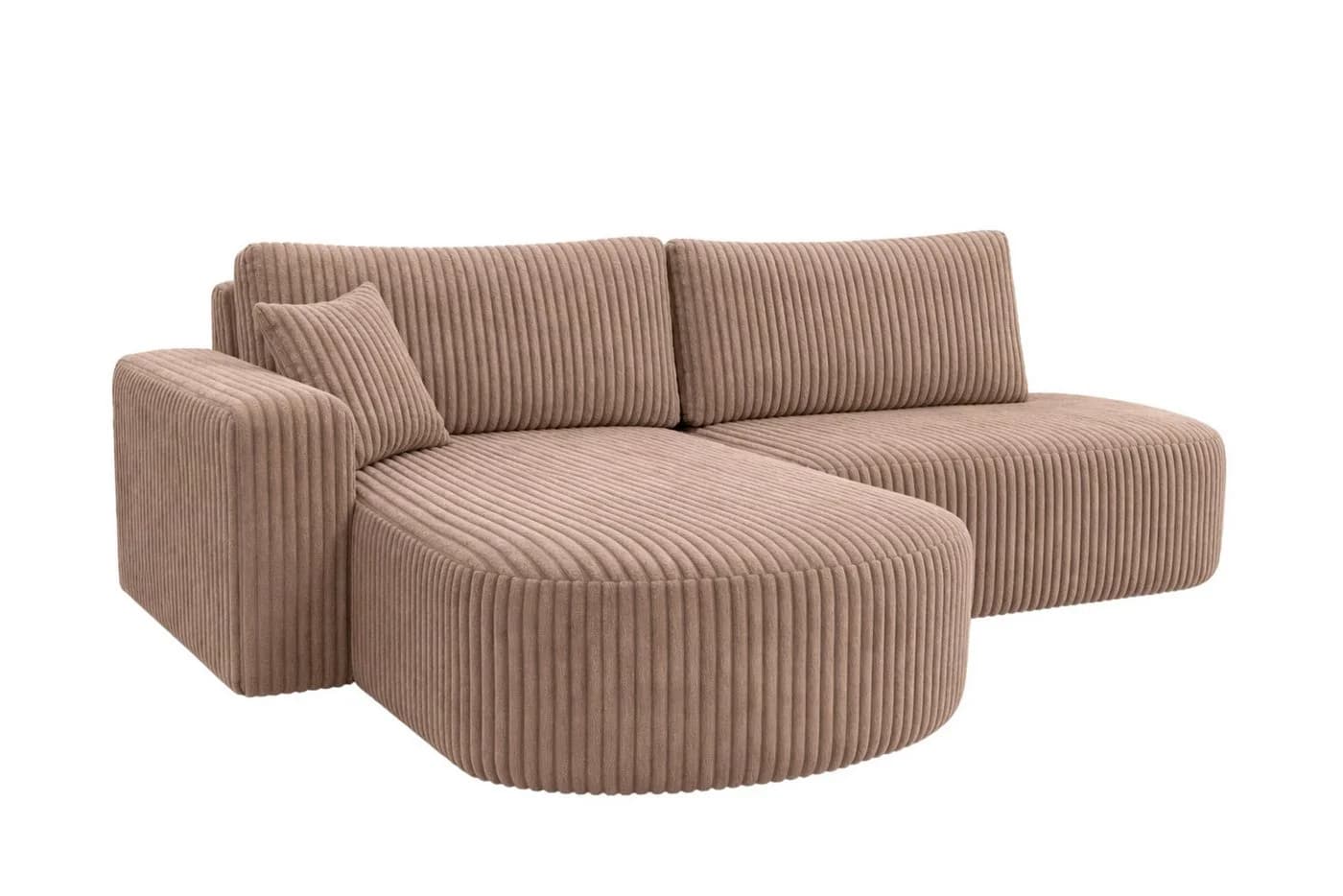 Kaiser Möbel Ecksofa mit Schlaffunktion und Bettkasten, Cordstoff Tilia, Braun - Bild 4