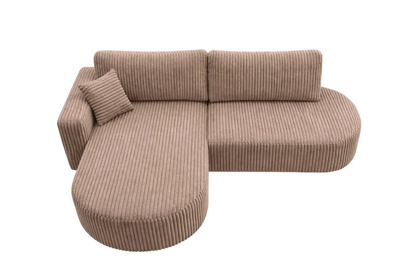 Kaiser Möbel Ecksofa mit Schlaffunktion und Bettkasten, Cordstoff Tilia, Braun - Bild 5