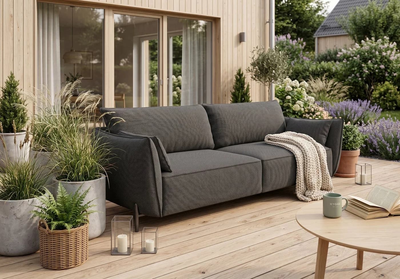 Kaiser Möbel SUNMEE 3-Sitzer Gartensofa Grau Outdoor-Premiumstoff - Bild 2