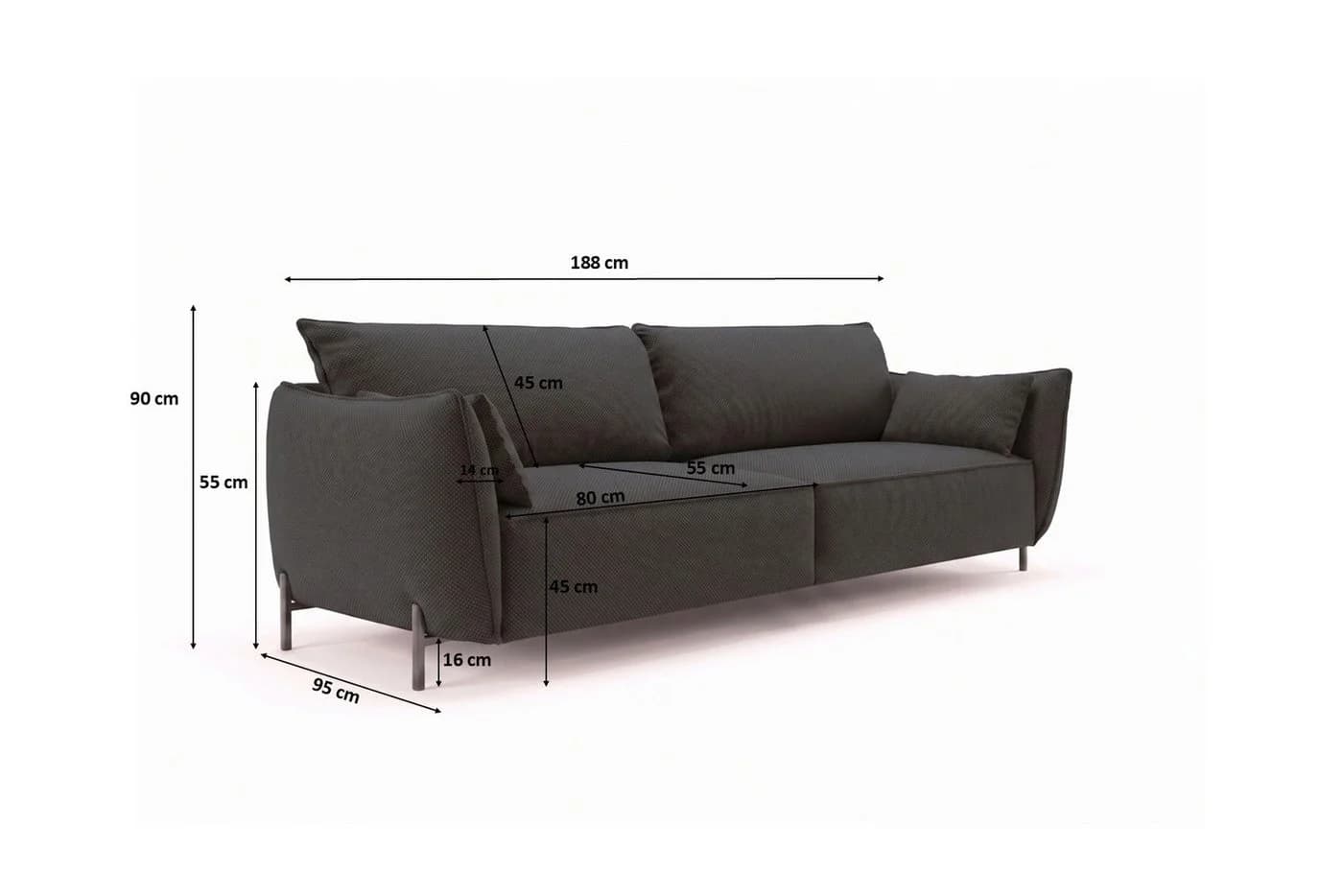 Kaiser Möbel SUNMEE 3-Sitzer Gartensofa Grau Outdoor-Premiumstoff - Bild 5