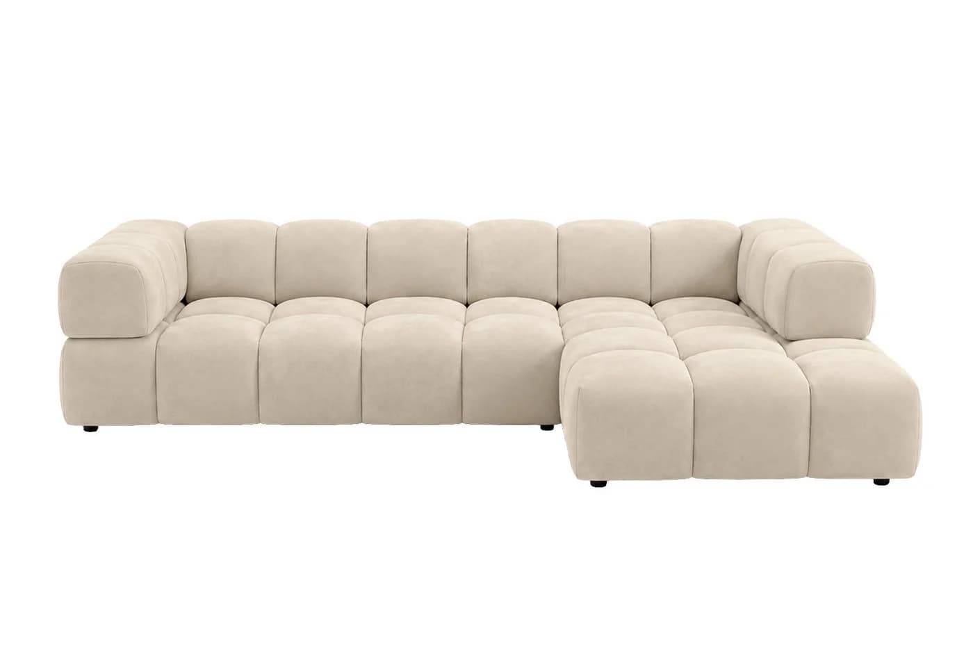 Kaiser Möbel Ecksofa AVERRO XL L-Form Veloursstoff Bluvel Beige Modern