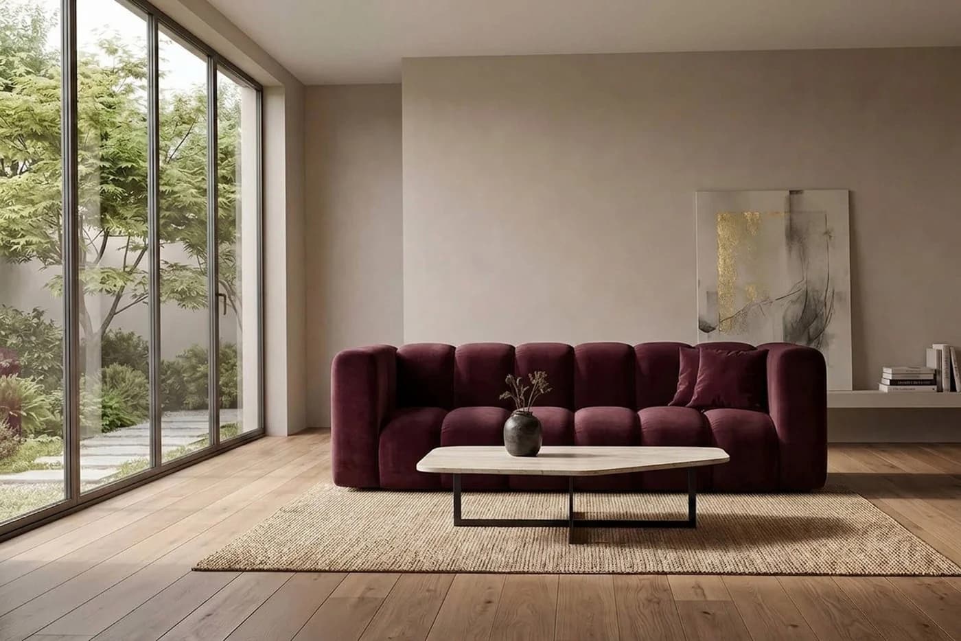 Kaiser Möbel Sofa Modulares 3-Sitzer GRAND Velvet Riviera Rot - Bild 2