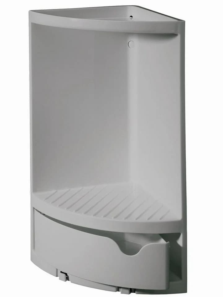 Bisk Duschablage LUX mit Schwenkschublade - Weiß, Grau, Schwarz - Bild 2