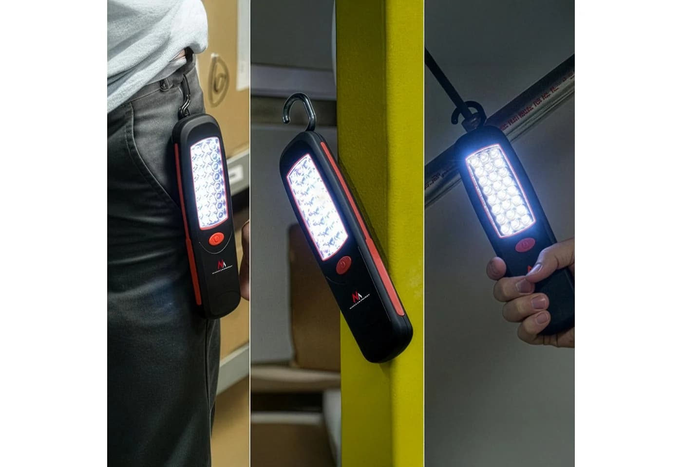 Maclean Arbeitsleuchte MCE03 LED mit Magnet & Haken – Werkstattlampe Schwarz