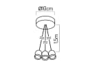 COFI 1453 LED-Hängeleuchte Jute 3x E27 Camel Bild 3