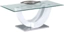 STOLKOM Swing Couchtisch Glas Weiß Edelstahl Modern Bild 2