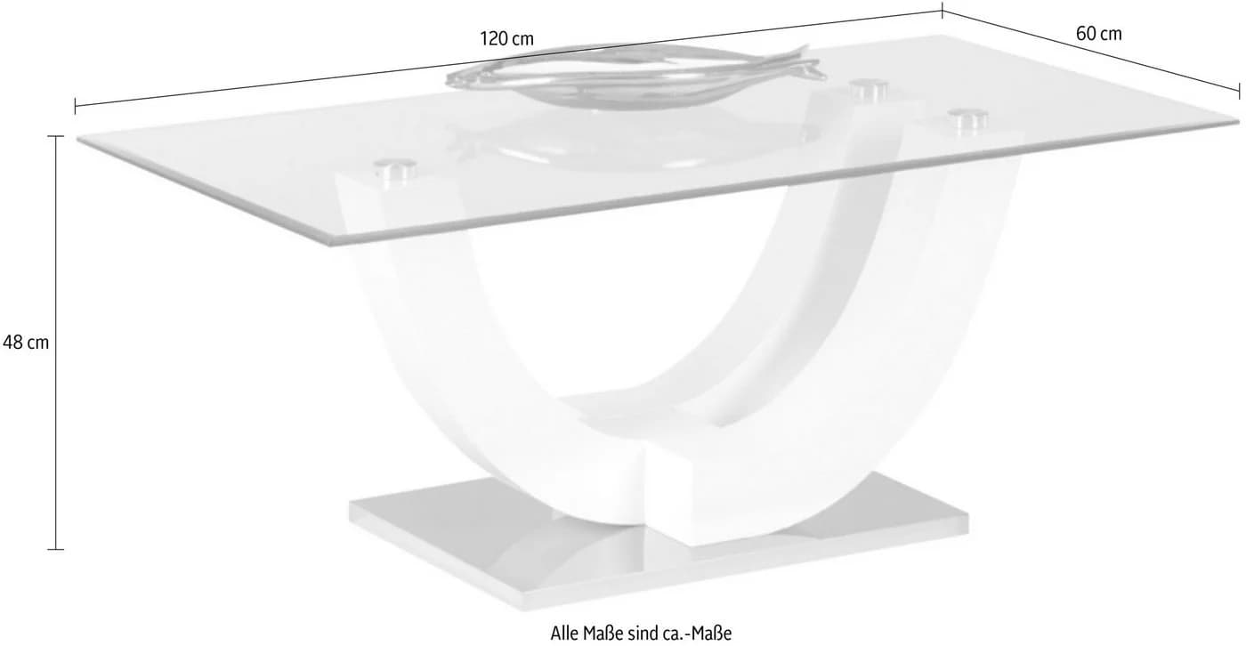 STOLKOM Swing Couchtisch Glas Weiß Edelstahl Modern - Bild 3