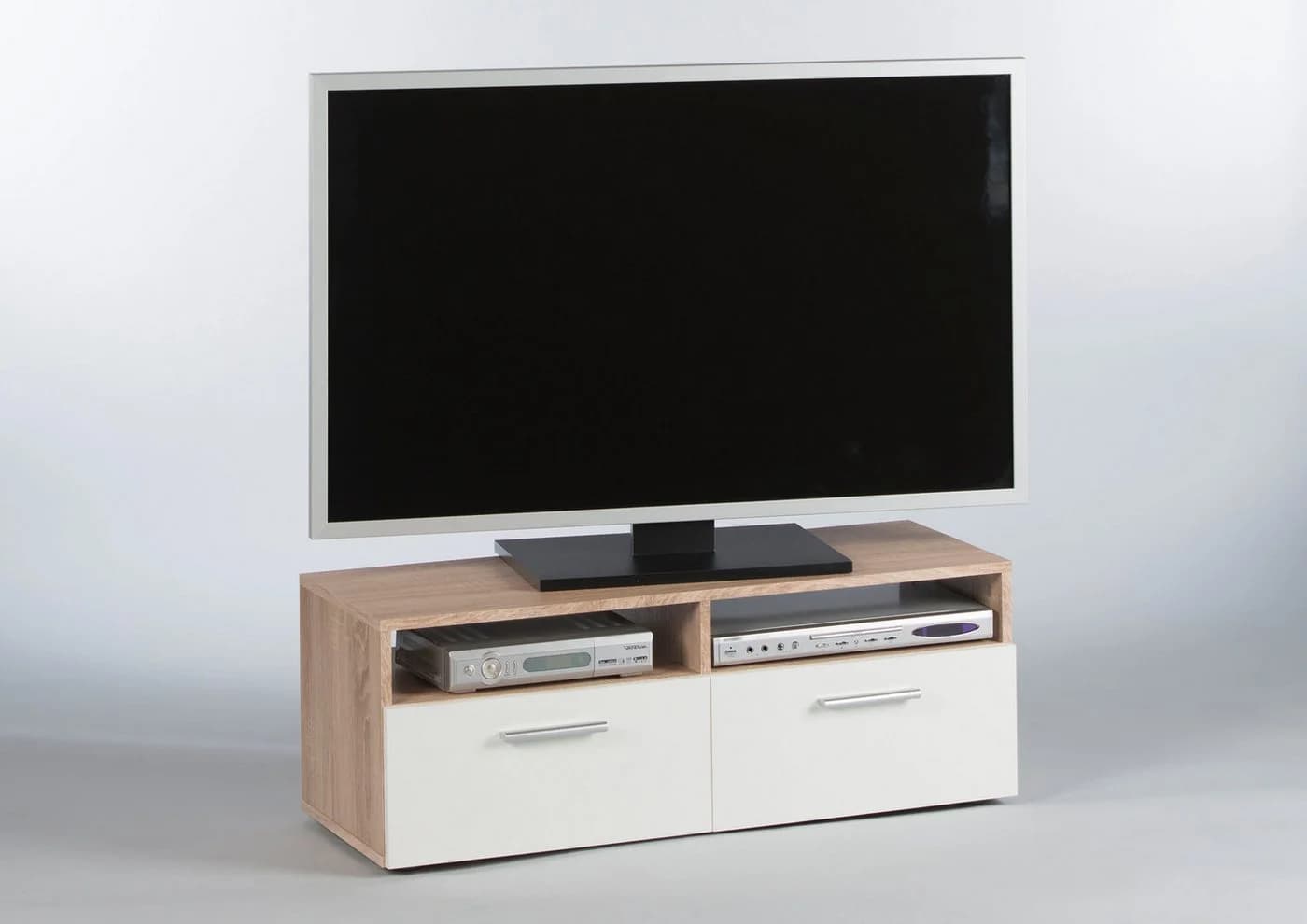Stolkom TV-Schrank Rana Weiß/Braun 2 Fächer 2 Klappen - Bild 2