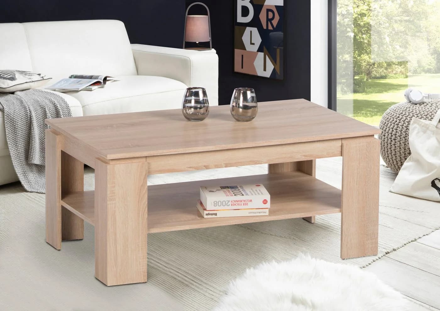 STOLKOM Couchtisch Harrison mit Schublade und Ablageboden