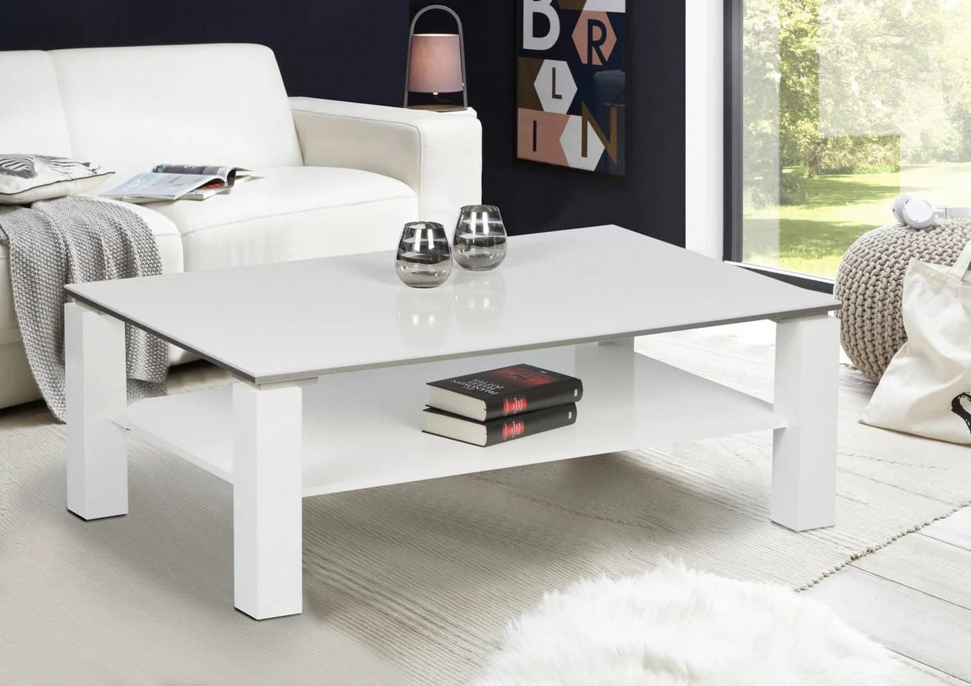 Stolkom Sp.z.o.o. Couchtisch Romy Weiß Glanz Modern - Bild 4