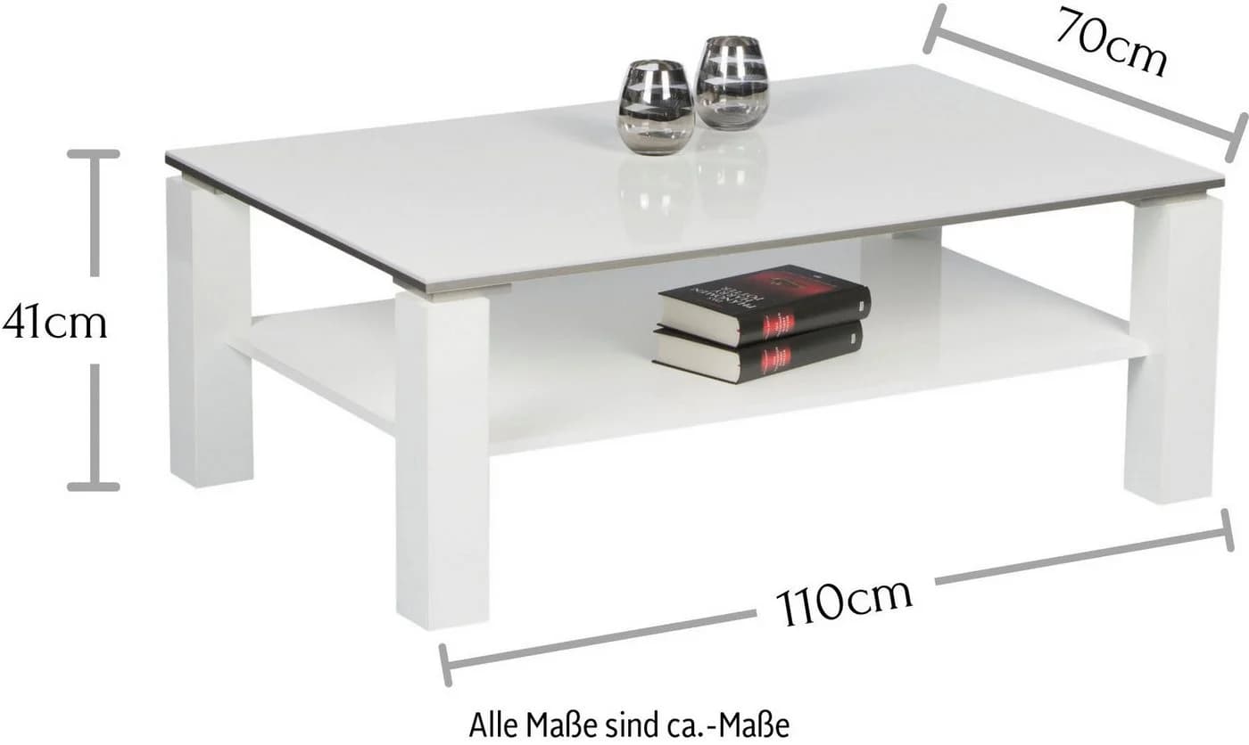 Stolkom Sp.z.o.o. Couchtisch Romy Weiß Glanz Modern - Bild 5
