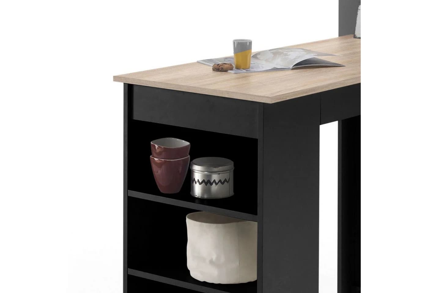 Möbel Akut Stehtisch Bartisch Black mit Regal Sonoma Eiche schwarz - Bild 3