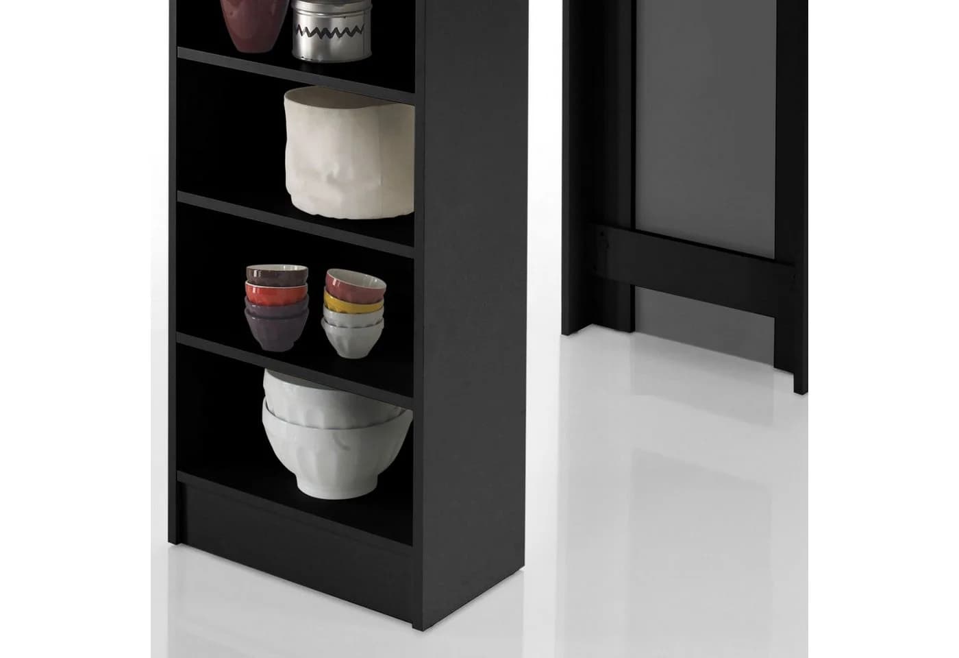 Möbel Akut Stehtisch Bartisch Black mit Regal Sonoma Eiche schwarz - Bild 4