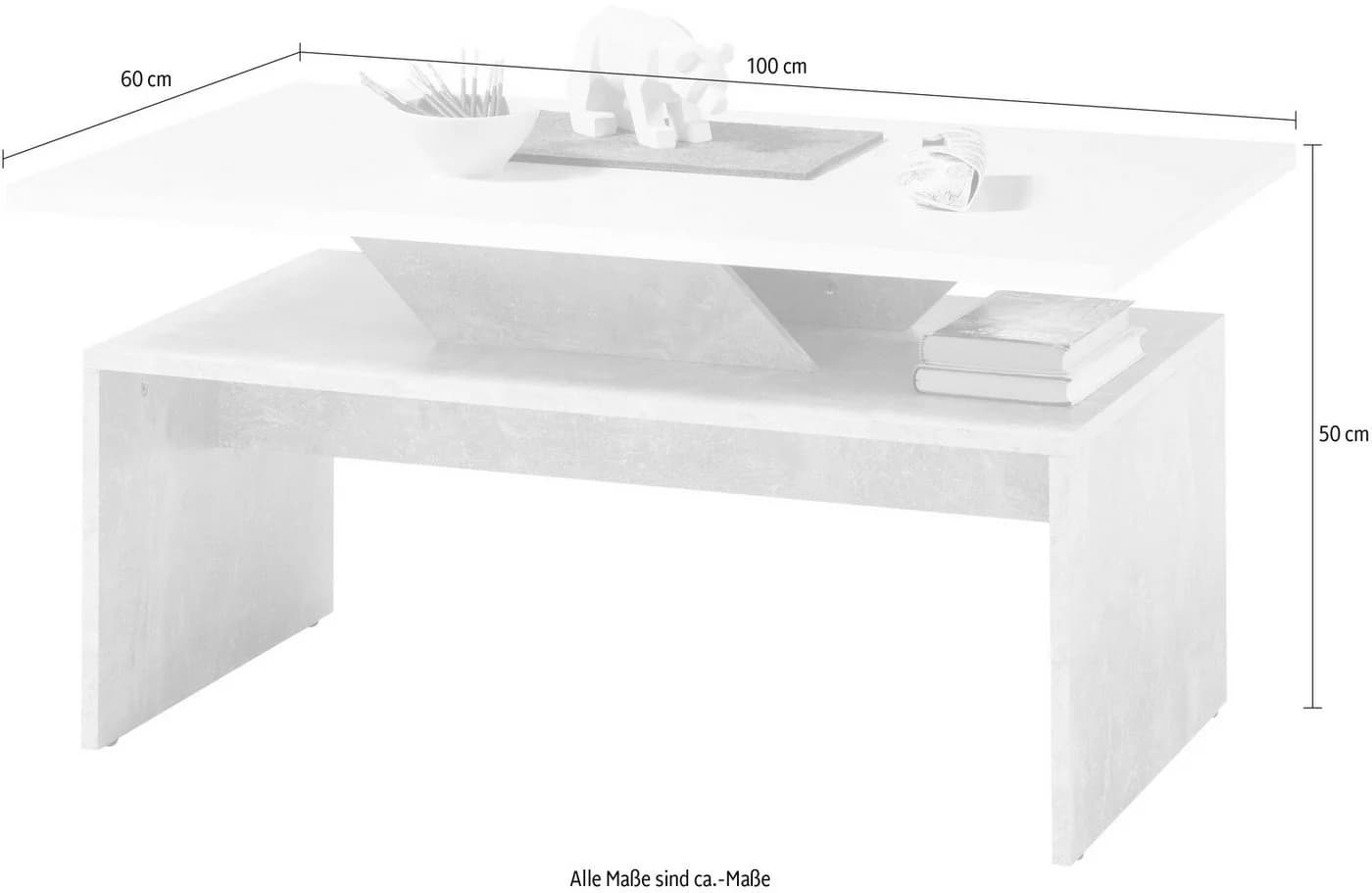 STOLKOM Allegra Couchtisch Weiß Beton Dekor Modern - Bild 3