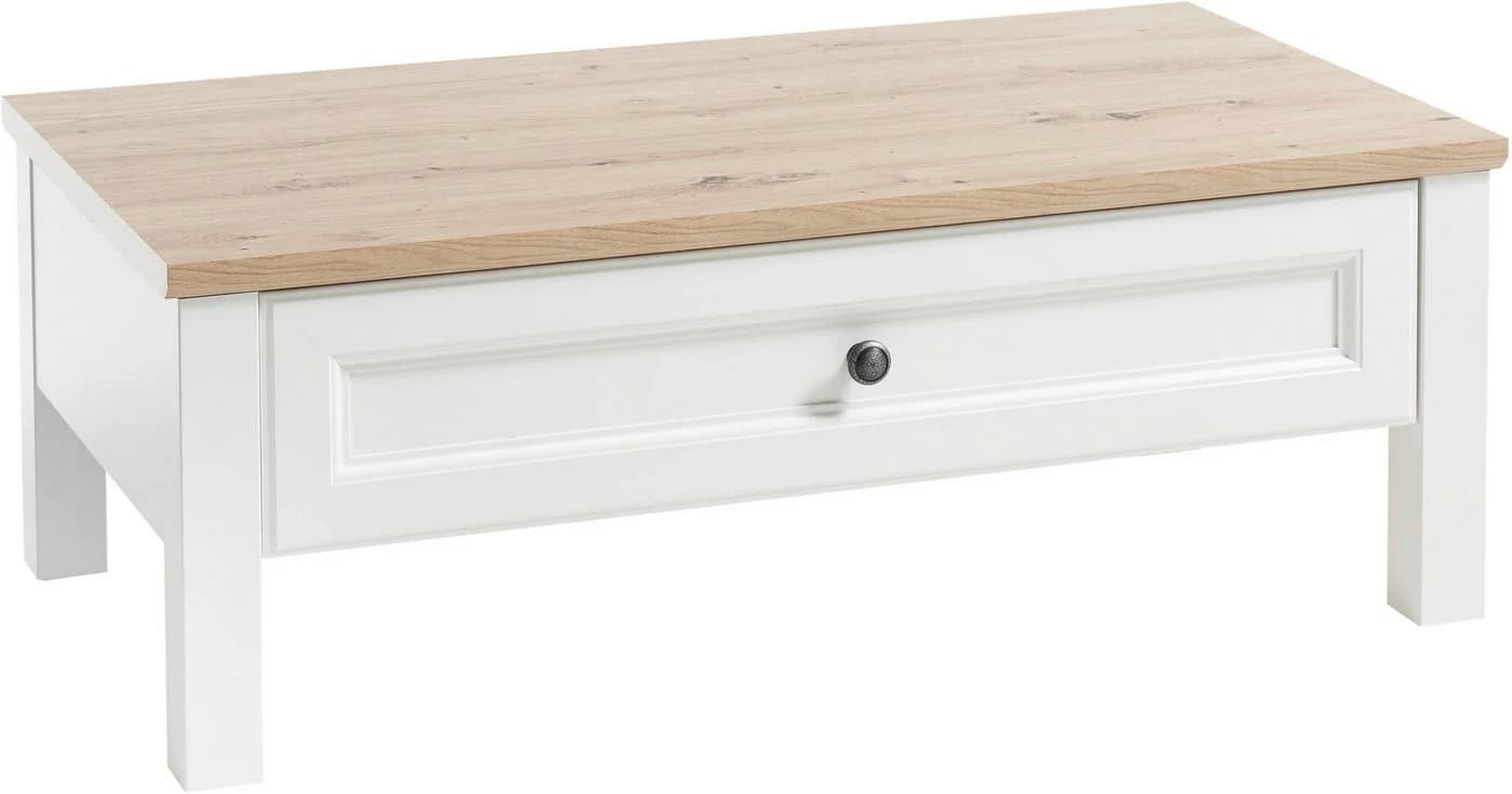 Stolkom Couchtisch Toskana Weiss Braun Landhaus