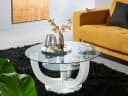 Couchtisch STOLKOM Denver Weiß Glas Hochglanz Bild 1