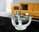 Couchtisch STOLKOM Denver Weiß Glas Hochglanz Bild 2