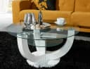 Couchtisch STOLKOM Denver Weiß Glas Hochglanz Bild 3
