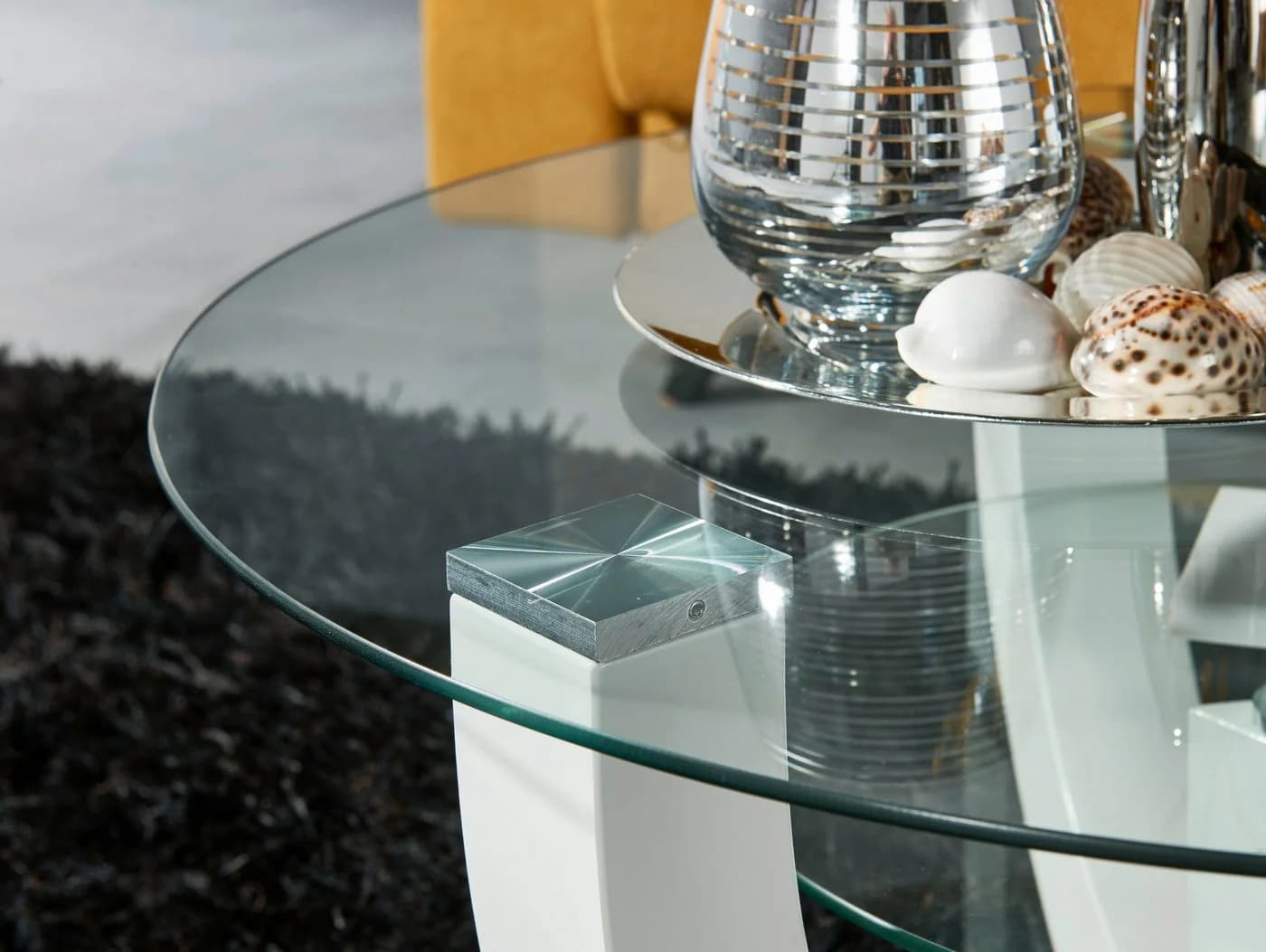Couchtisch STOLKOM Denver Weiß Glas Hochglanz - Bild 5