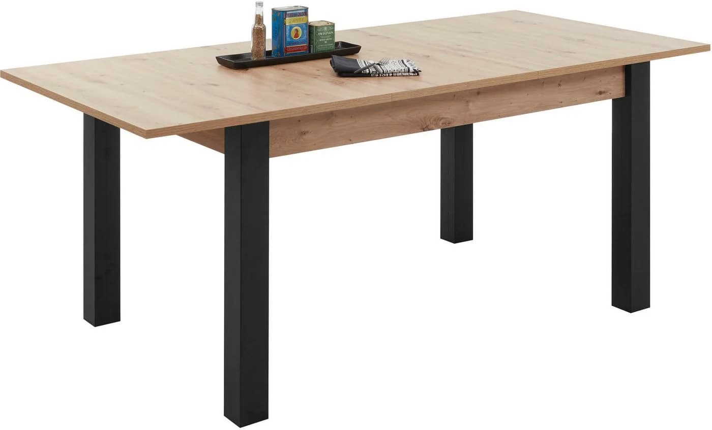 Esstisch STOLKOM LUCAS Ausziehbar Schwarz Eiche Artisan - Bild 3