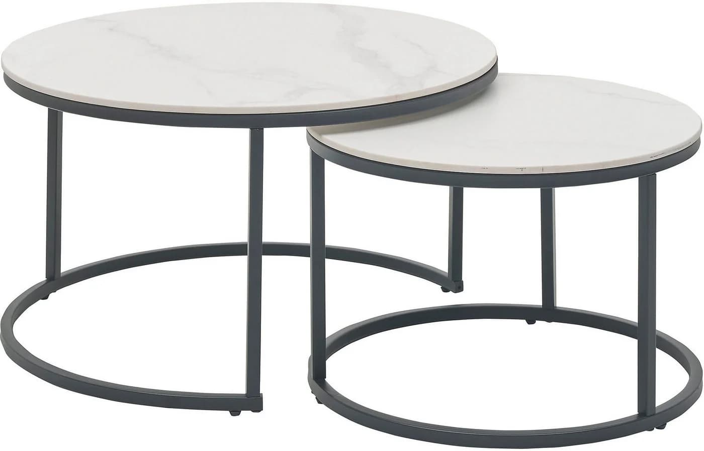 STOLKOM Gino Couchtisch 2er Set Keramik Schwarz-Weiß - Bild 2