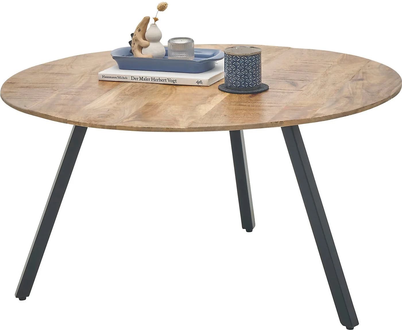 Couchtisch STOLKOM Gloria Mango Schwarz Rund Massivholz - Bild 2