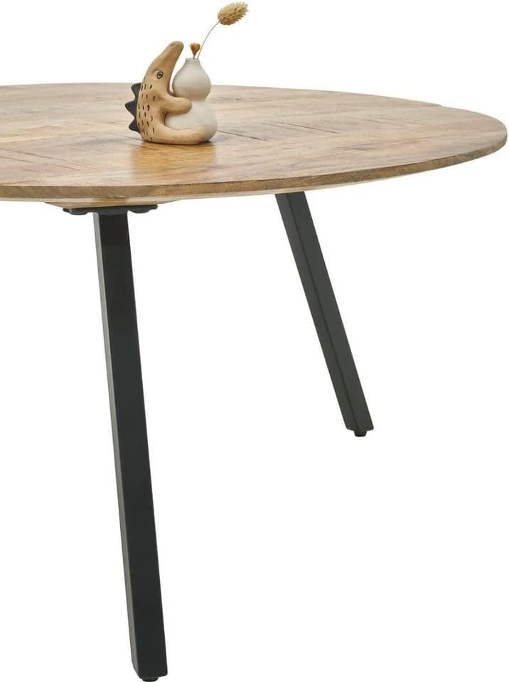Couchtisch STOLKOM Gloria Mango Schwarz Rund Massivholz - Bild 3