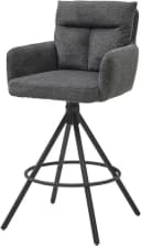 Barhocker STOLKOM Sofia Grau Schwarz 2er Set Drehbar Bild 1