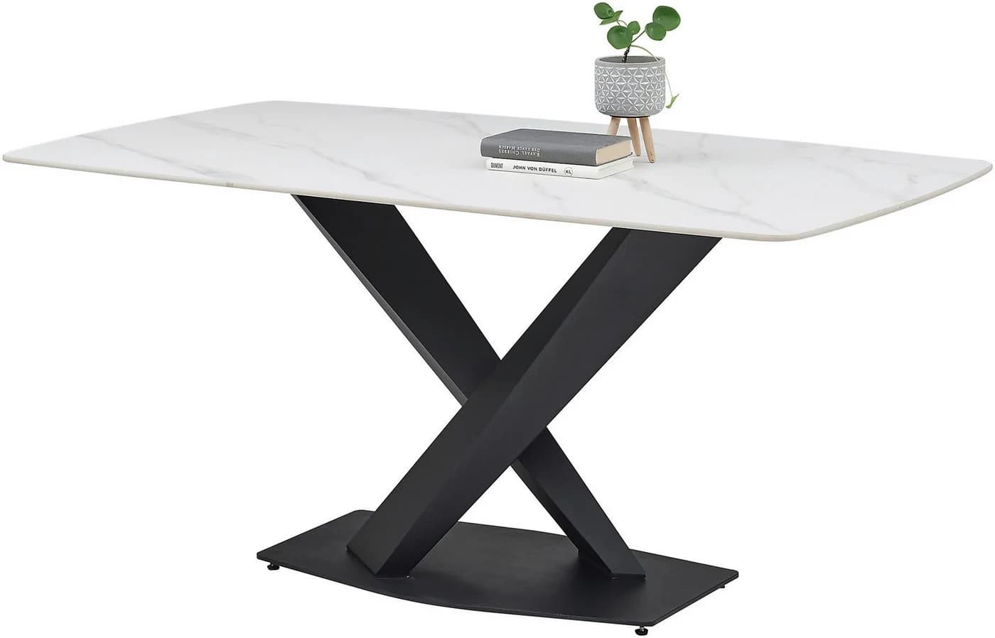 STOLKOM Ventura Esstisch Keramik Weiß/Schwarz Modern - Bild 2