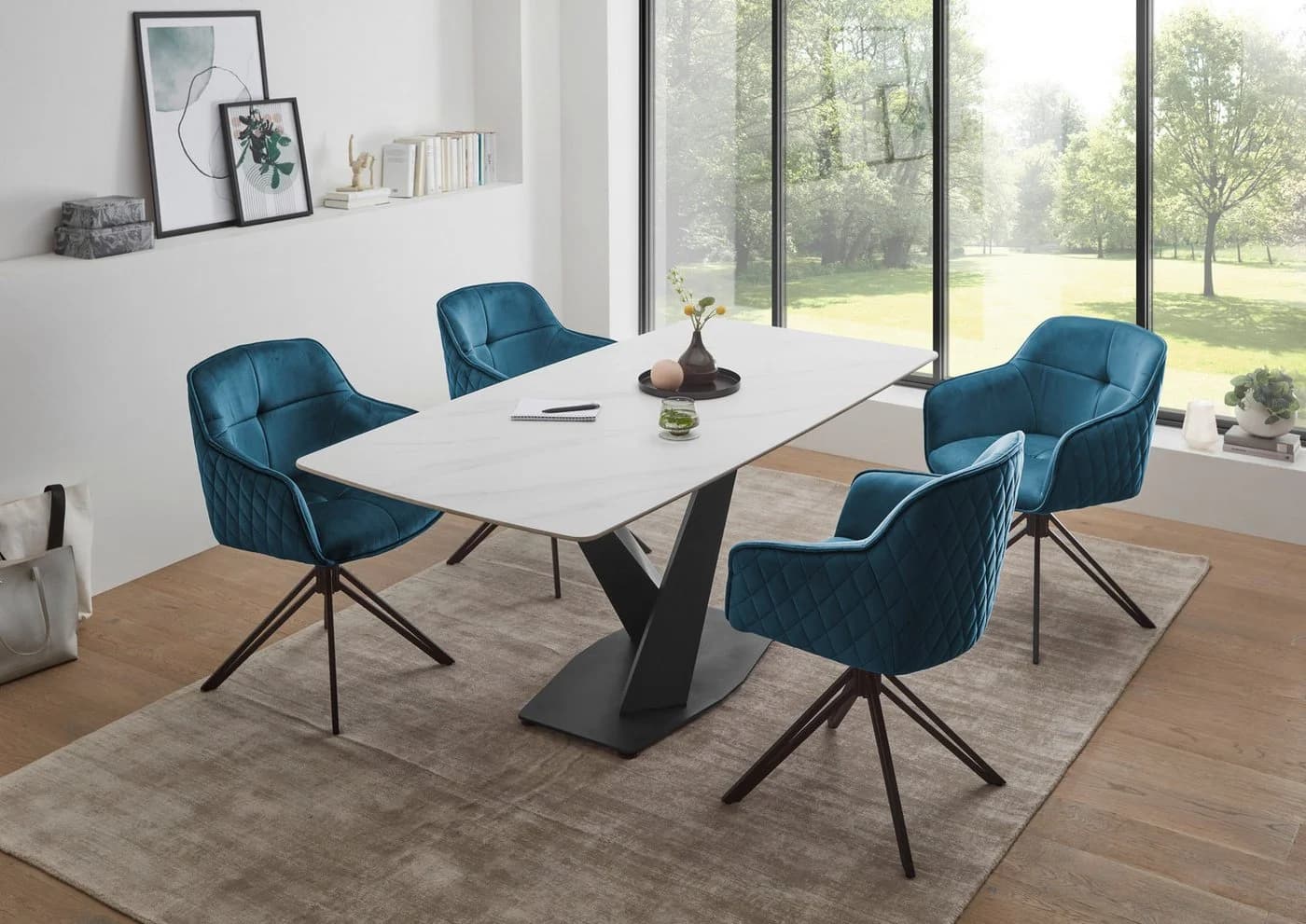 STOLKOM Ventura Esstisch Keramik Weiß/Schwarz Modern - Bild 3