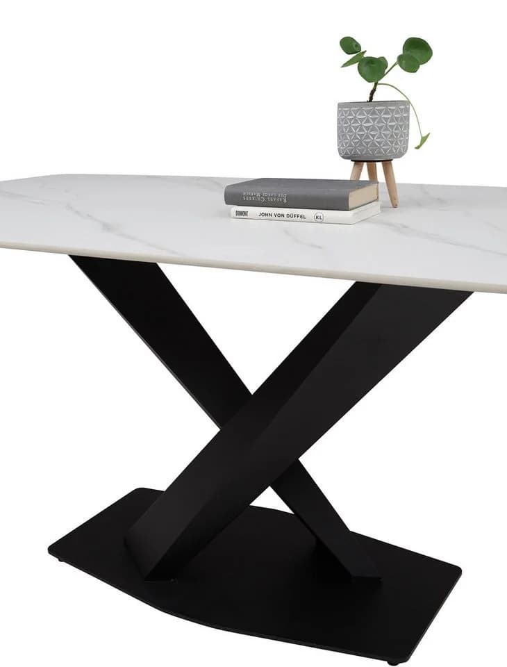 STOLKOM Ventura Esstisch Keramik Weiß/Schwarz Modern - Bild 4
