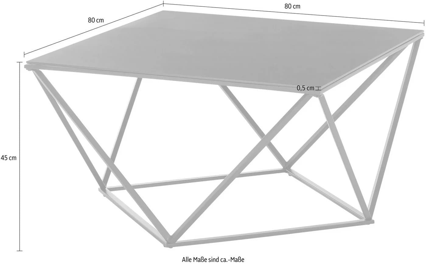 Stolkom Sp.z.o.o. Couchtisch Senta Glastisch quadratisch schwarz - Bild 5