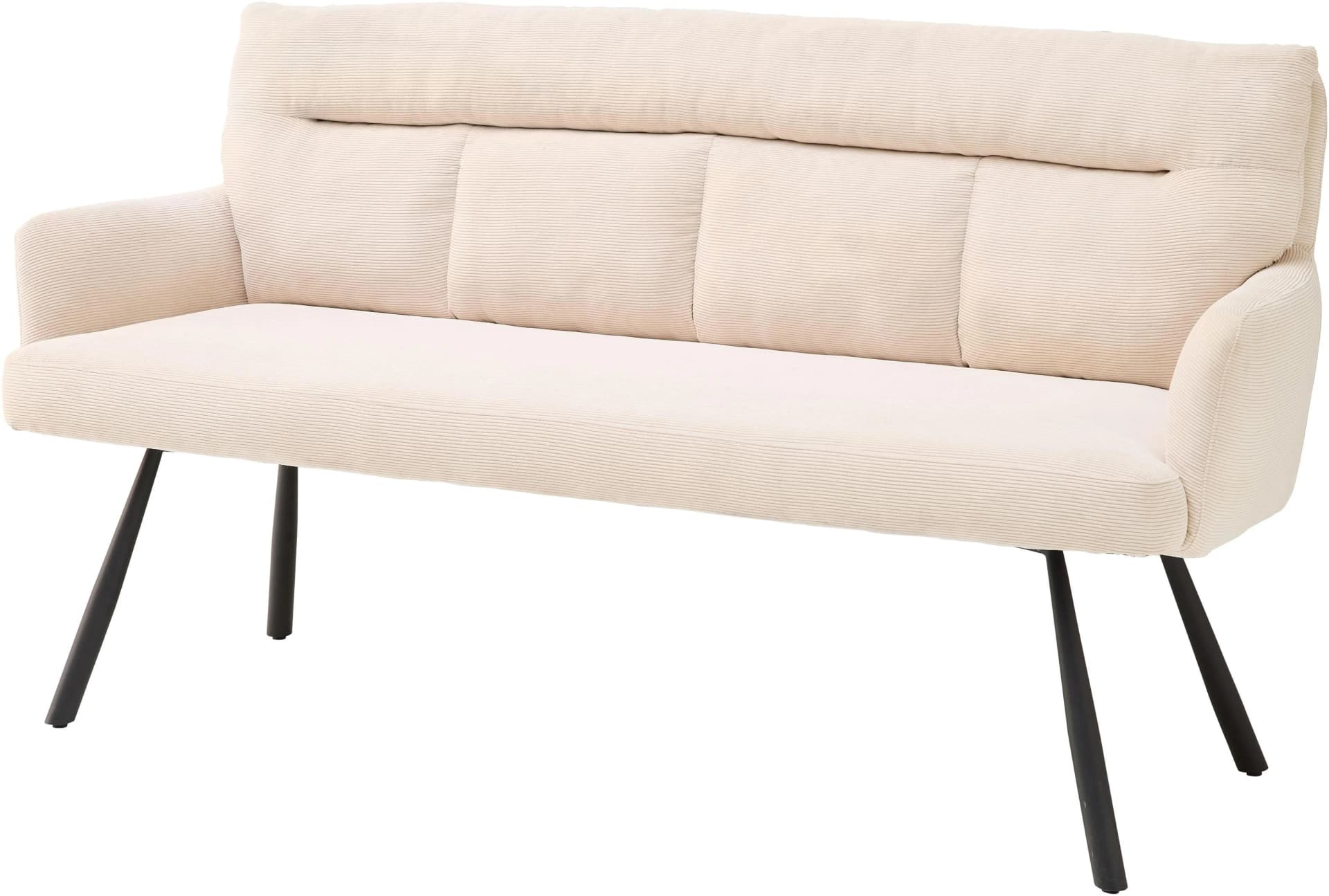 STOLKOM Polsterbank Sofia Cord hellbeige/schwarz matt