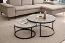 Couchtisch STOLKOM grau marmoriert schwarz matt PVC Holzoptik Bild 1
