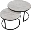 Couchtisch STOLKOM grau marmoriert schwarz matt PVC Holzoptik Bild 3