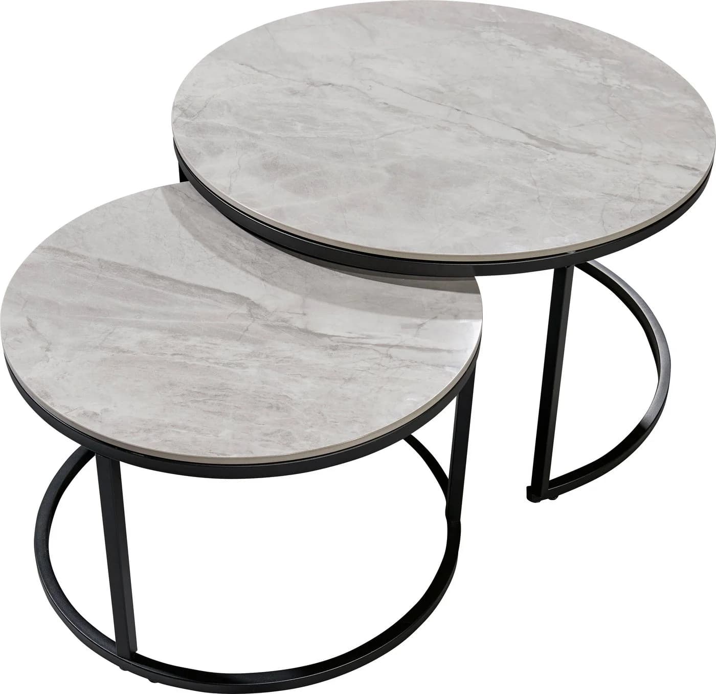 Couchtisch STOLKOM grau marmoriert schwarz matt PVC Holzoptik - Bild 3