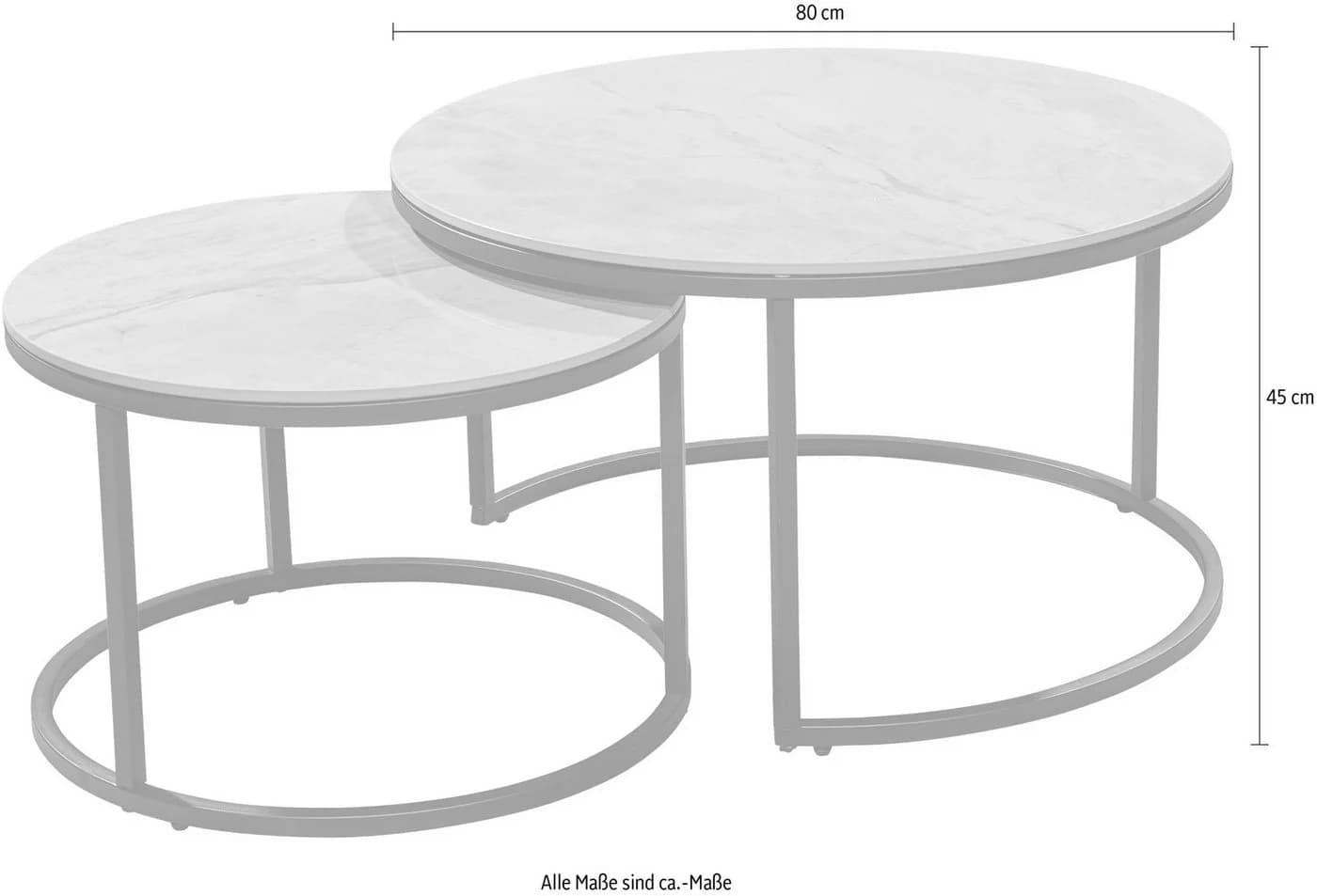 Couchtisch STOLKOM grau marmoriert schwarz matt PVC Holzoptik - Bild 4