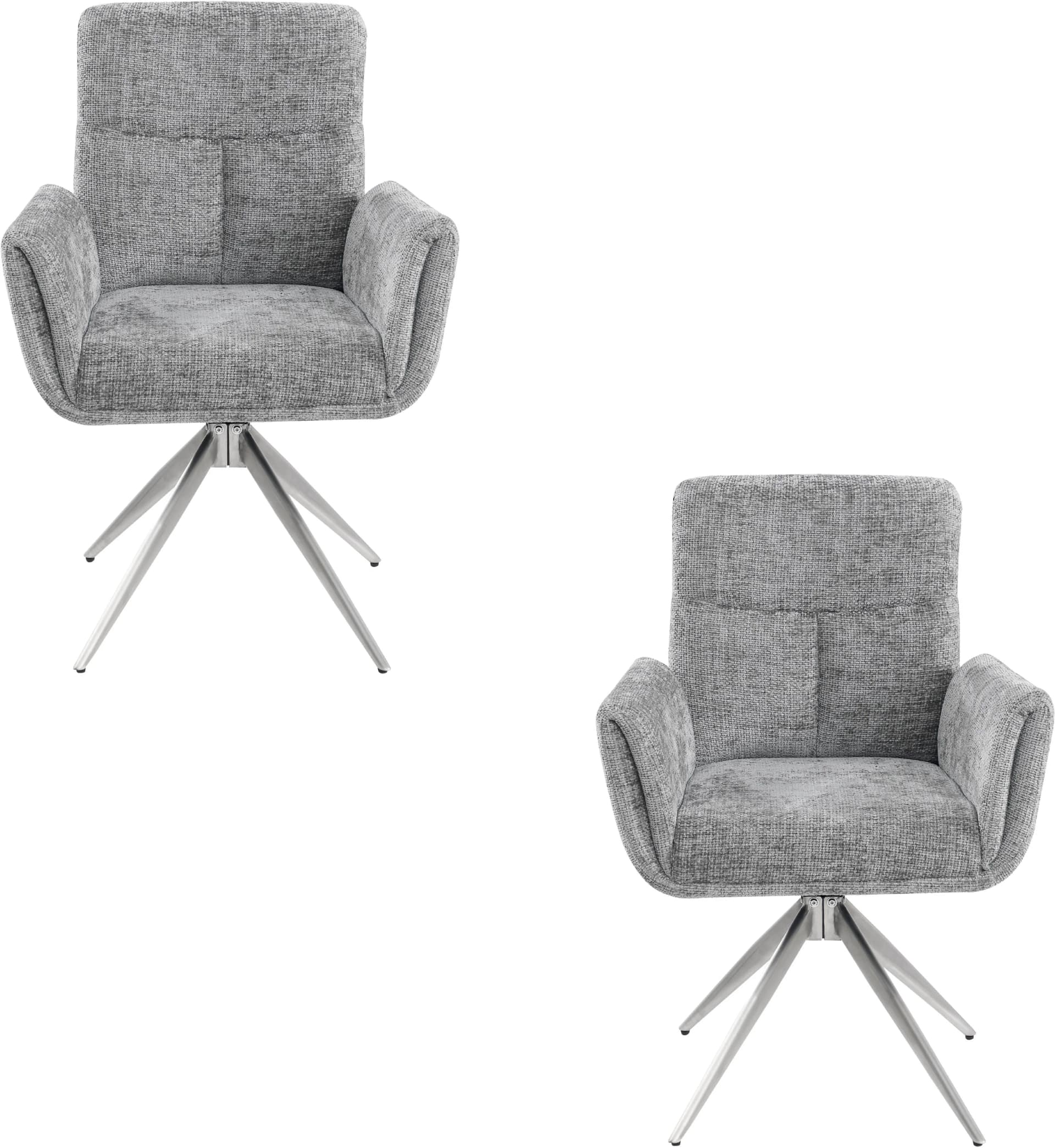 STOLKOM Armlehnstuhl Sofia Premium 2er-Set grau/silber