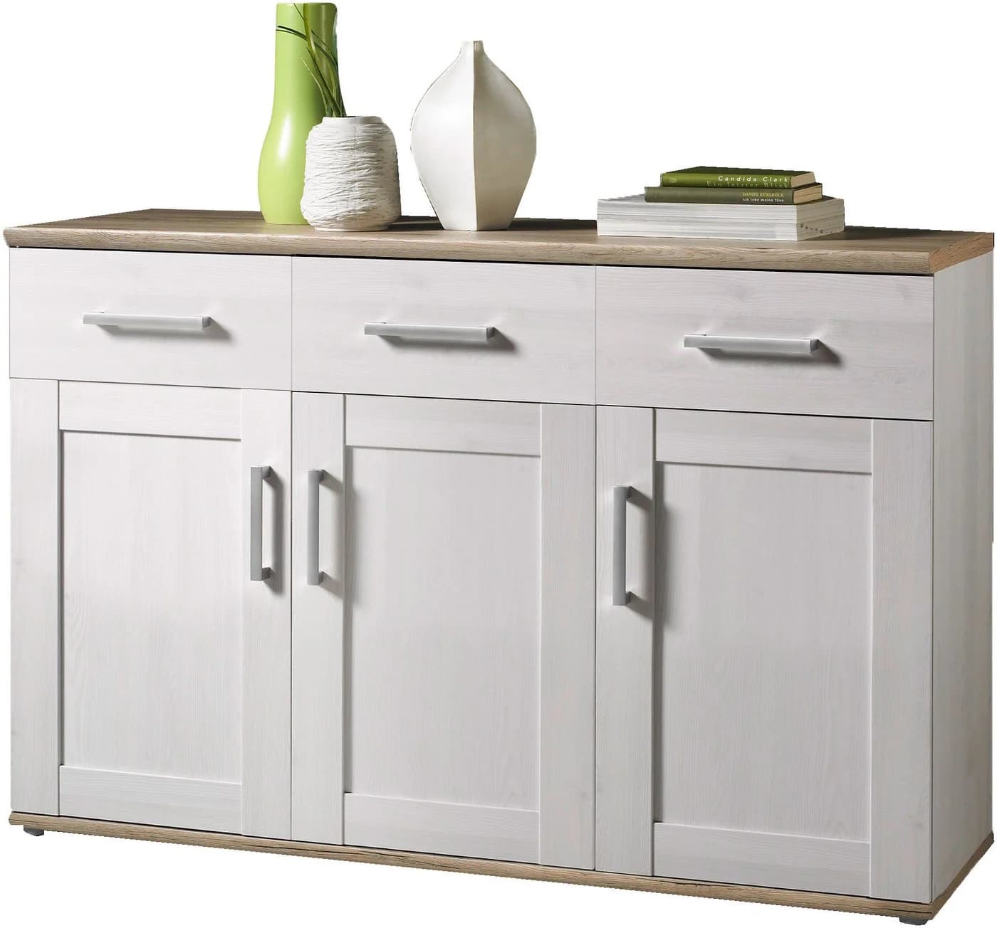 Xora Sideboard Weiß Lärche 3 Türen 3 Schubladen - Bild 3
