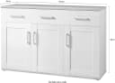 Xora Sideboard Weiß Lärche 3 Türen 3 Schubladen Bild 4