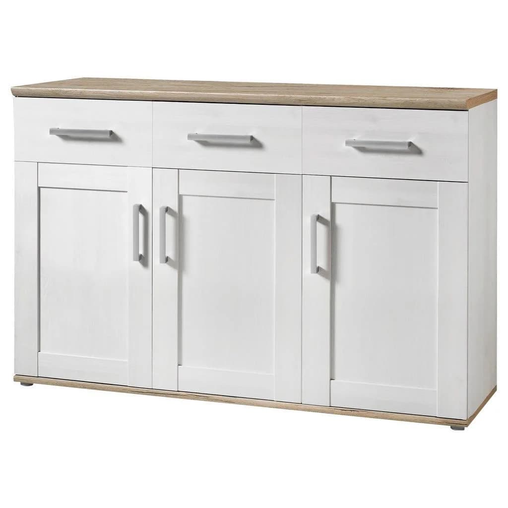 Xora Sideboard Weiß Lärche 3 Türen 3 Schubladen - Bild 5