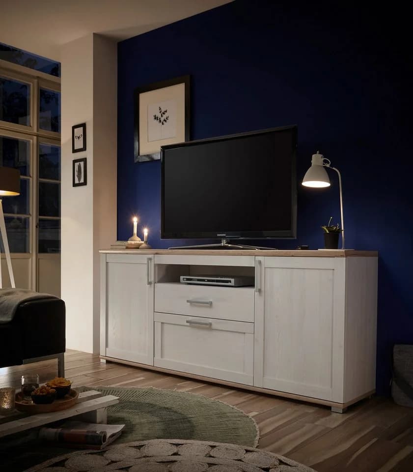 HBZ Lowboard Romance Landhausstil TV-Möbel Weiß - Bild 2
