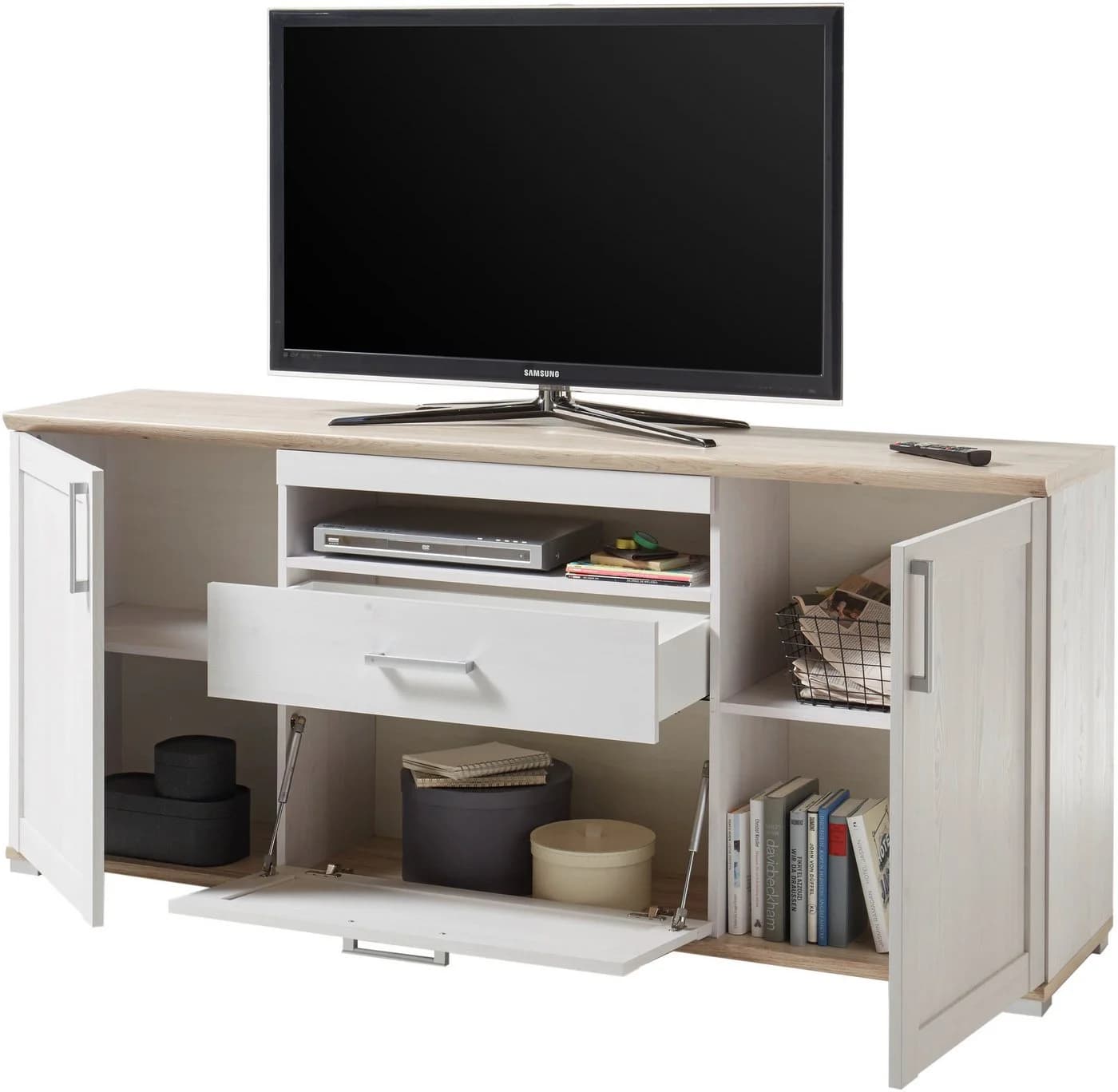 HBZ Lowboard Romance Landhausstil TV-Möbel Weiß - Bild 5